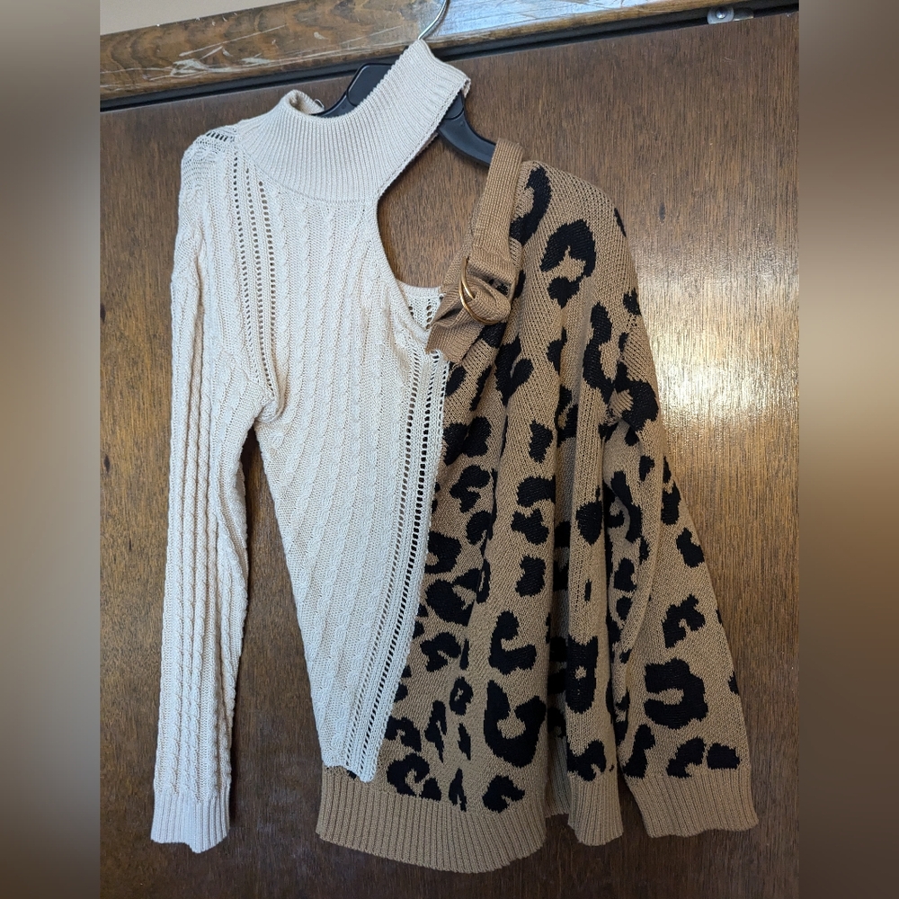 Women's Leopard Buckle Sweater